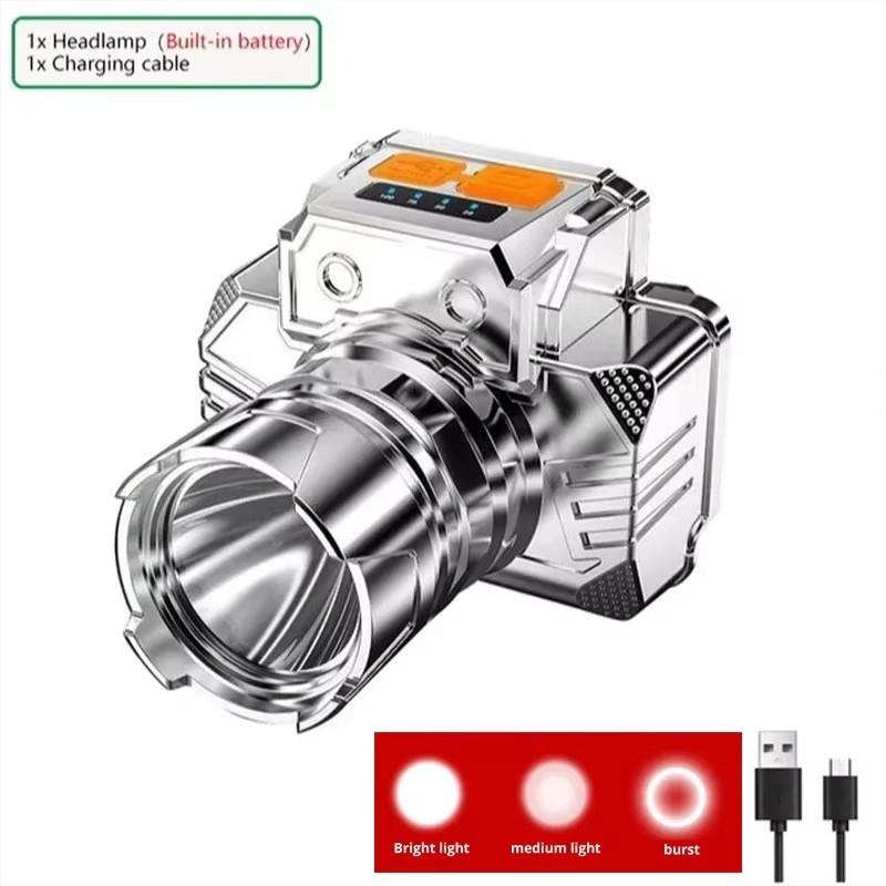 

High Power Sensor LED Headlight 4 Lighting Modes Rotatable Zoom Head Lamp Rechargeable Head Torch for Outdoor Camping Fishing