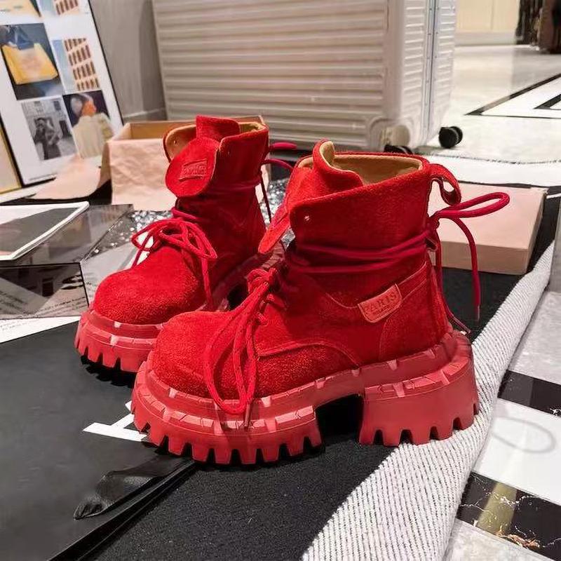 Ankle Boots Women Flats Platform Shoes Fashion Winter Boots Suede Cozy Chelsea Botas