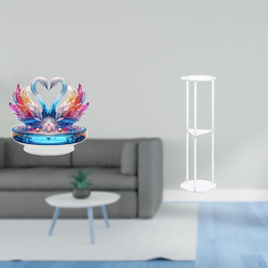 Acrylic Swan Sculpture Table Centerpiece Clear Side Small Drink Tabletop Cabinet Decoration