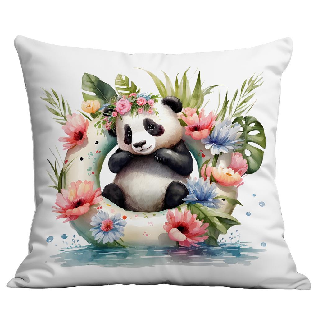 New Cute Cartoon Summer Panda Pillow Case Home Sofa Cushion Pillow Case Decoration