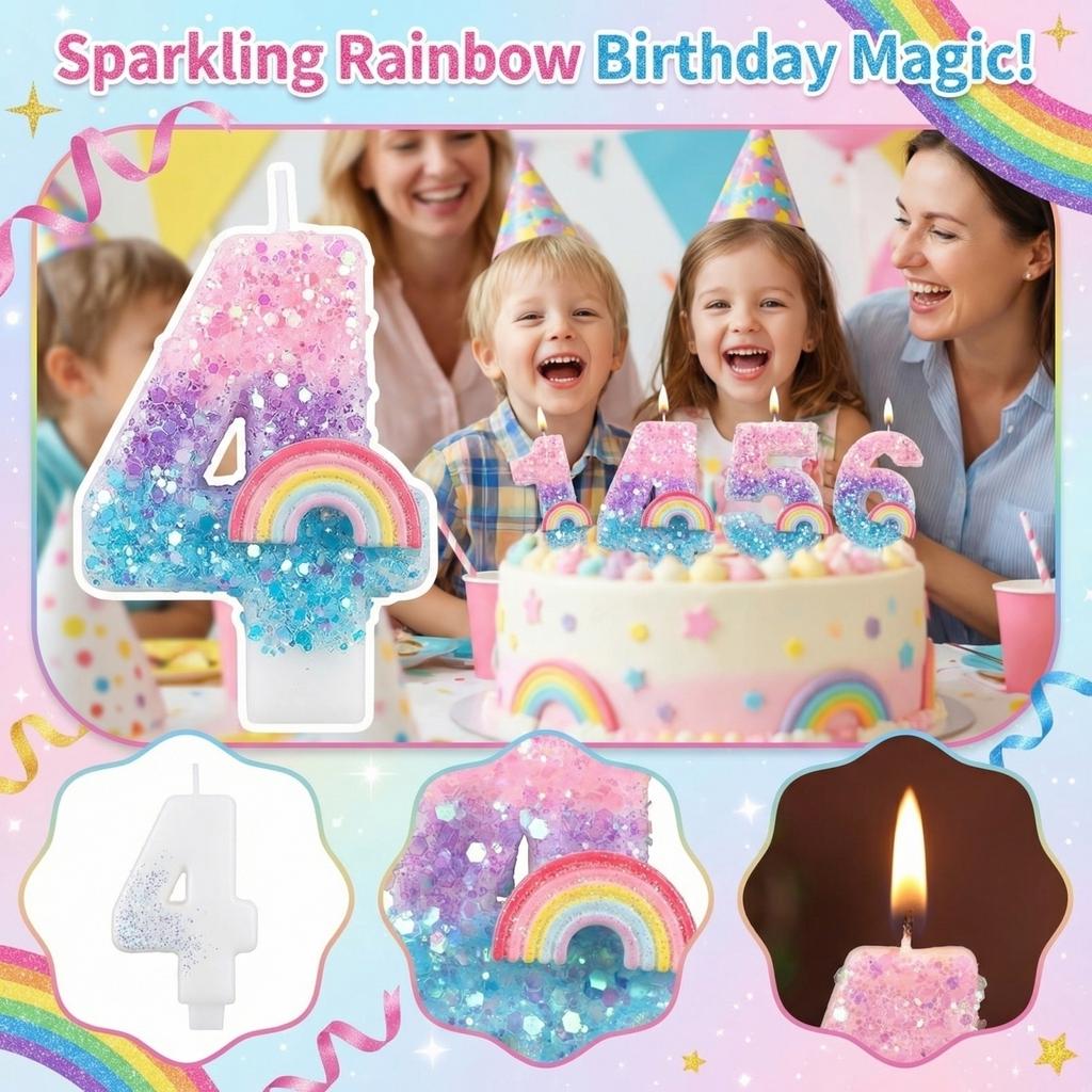 Fashion Cartoon Creative Birthday Candles Party Digital Candles