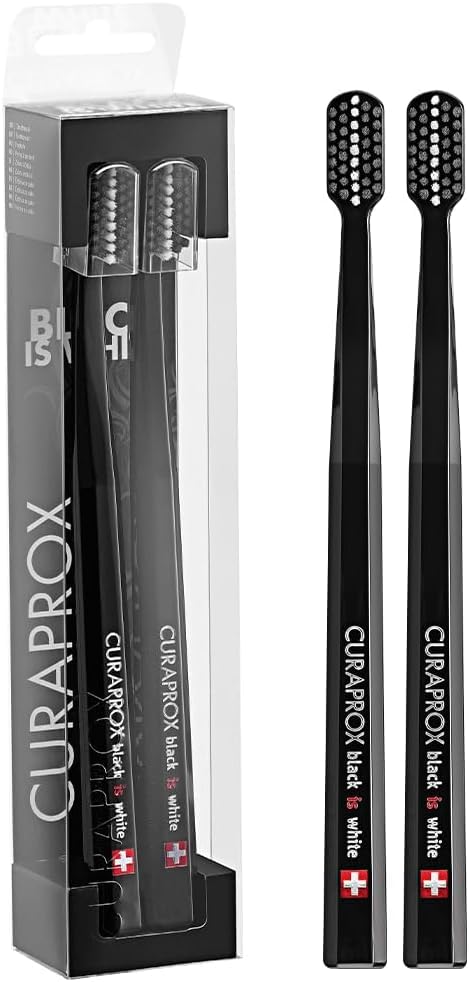 CURAPROX Toothbrush Black is White Set of 2 x (BIW) - (White Black)