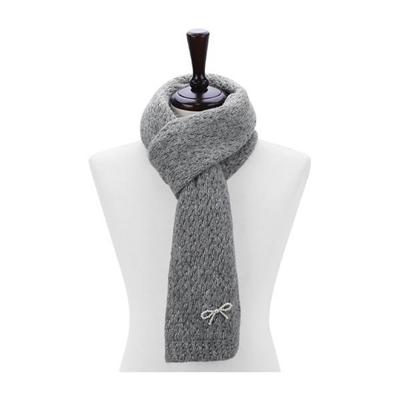 Elkate Women's Neck Warmer Knitted Muffler Winter Pearl Ribbon Scarf LNM247