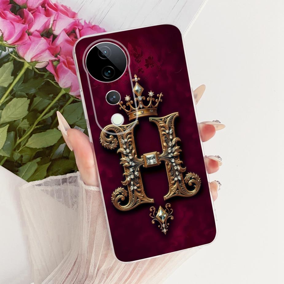For Vivo V40 Pro Case V2347 Luxury Crown Letters Cover Soft Slim Phone Case For Vivo V40e V 40 Pro VivoV40 E V2403 Fundas Bumper