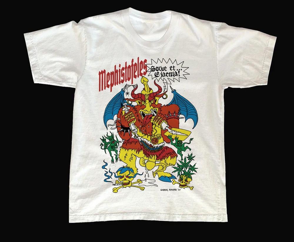 

Retro Mephistofeles Solve et... Ejacula Cotton White T Shirt S-5XL Unisex BT462 Unisex T-Shirt L