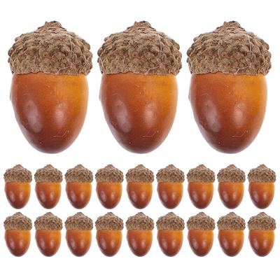 30pcs Realistic Faux Acorns with Caps Ornament for Fall Vase Filler DIY Crafts Thanksgiving & Christmas Table Centerpiece Decors