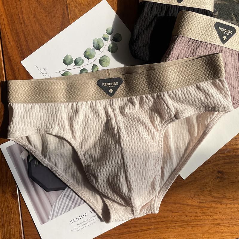 

Men s Pure Cotton Breathable Triangle Briefs - Trendy, Comfortable, Plus Size L (recommended 110-130 jin)