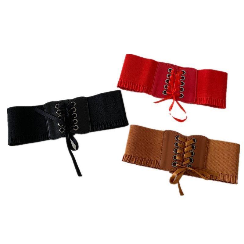 Elegant Womens Waist Belt With Ruffled Edge Design Perfect For Dresses Shirts And Casual Styles