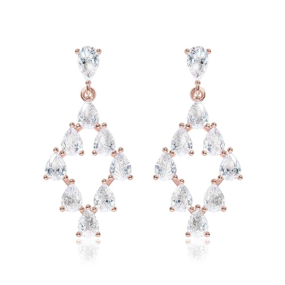 [Luvre Paris] 14K G.F. Toche Crystal Drop Earrings Ea3038