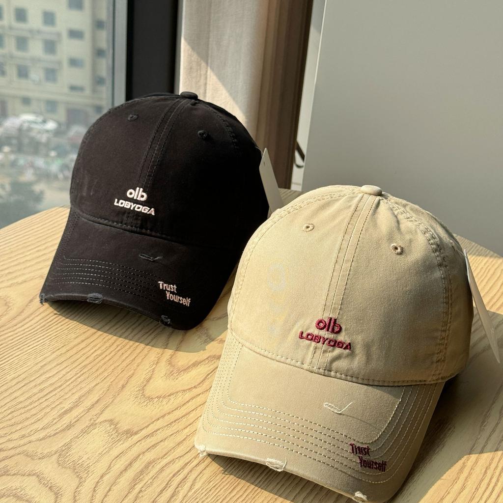 Korean-style Soft-top Simple Trendy Letter Embroidered Baseball Cap for Men and Women, Washed Pure Cotton, Casual and Versatile Duckbill Cap for
