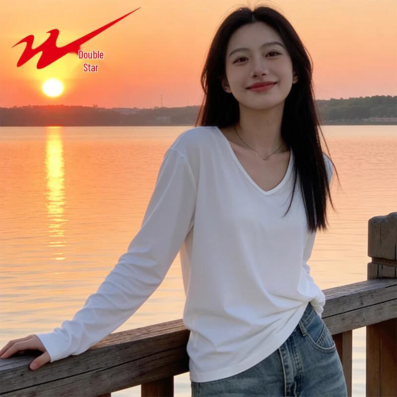 

Shuangxing Women s V-Neck Long Sleeve Casual T-Shirt XL