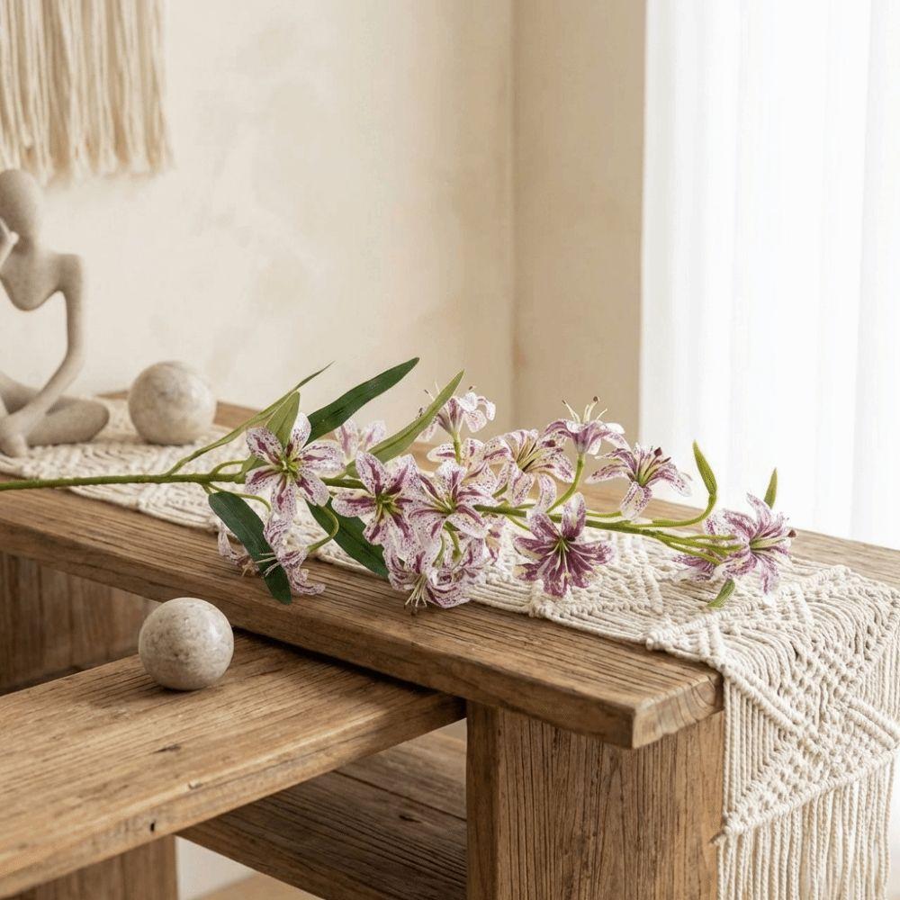 Ramo di Fiore Artificiale in Plastica Realistico Tocco Reale Fiori Finti Piante Verdi Fatte a Mano Fiore di Seta Simulato Decorazione Matrimonio