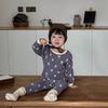 Autumn and winter pure cotton cartoon boneless loungewear baby clothes 280g wool pull frame boys pajamas set