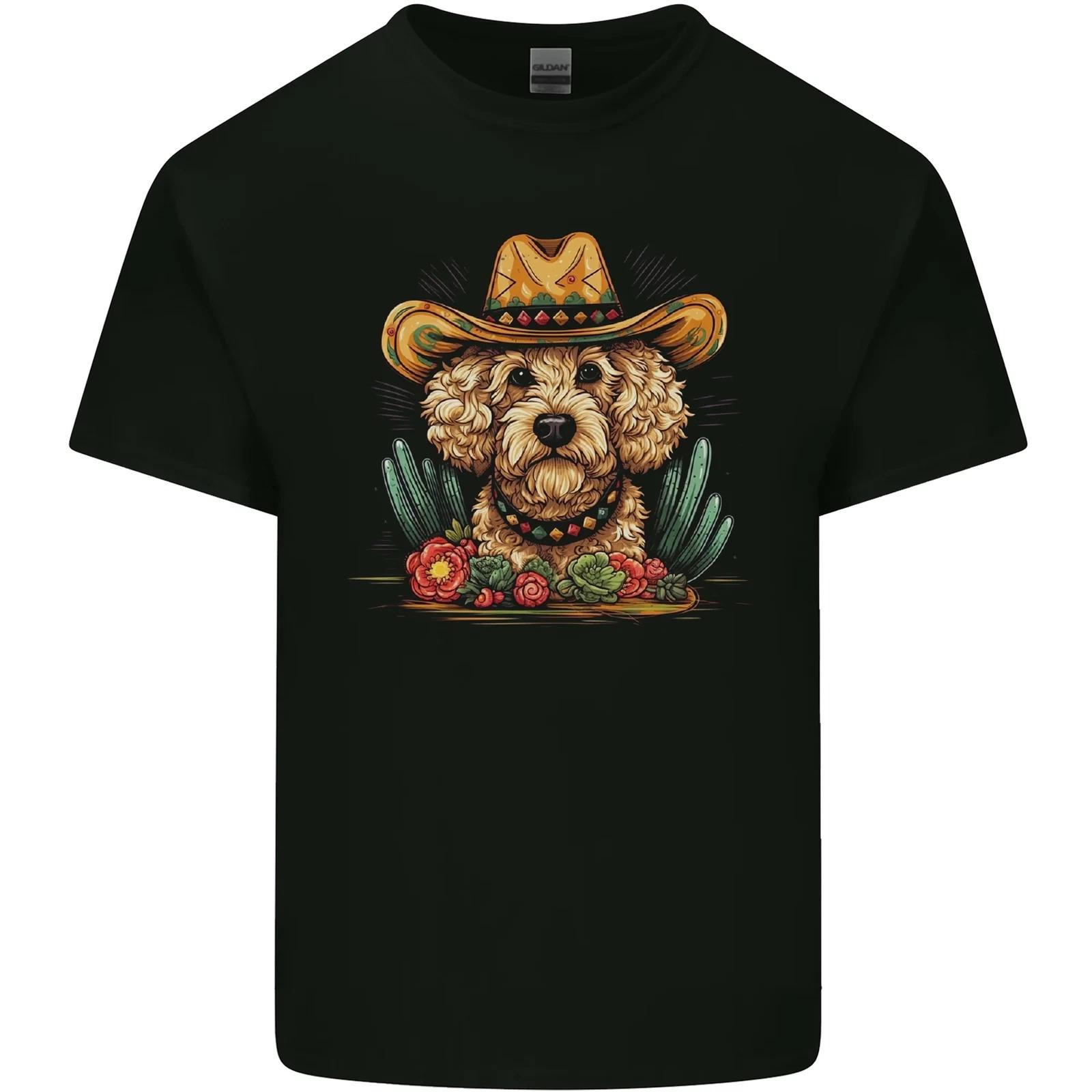 Cute Goldendoodle Mexican Style Western Kids T-Shirt Childrens S