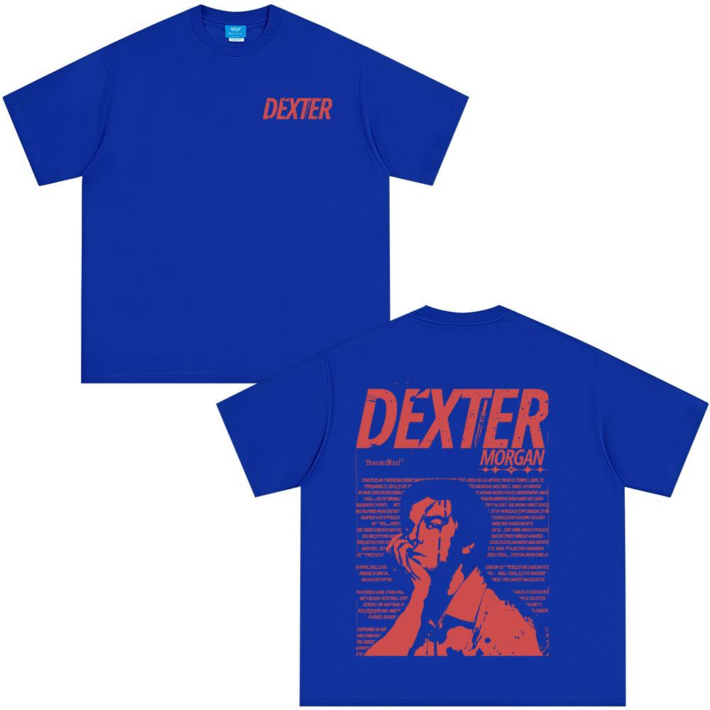 New Style Tee Washed Vintage TV Play Dexter Morgan T-shirts Unisex Women Casual Oversized TShirts Unisex's High Quality Cotton T-shirt
