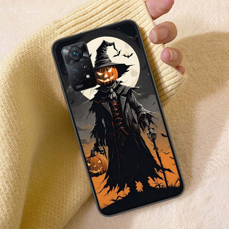 Halloween Pumpkin Man is Here Phone Case For Redmi Note 13 14 15 Pro Plus 12 13C 12C 15C 9 10 10C 9T 9C 9A TPU Soft Cover Clear