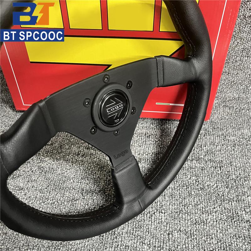 Italy Style v2 12.5inch 13inch 320mm Real Leather Car Steering Wheel JDM Racing Sport Drift Steering Wheel For Logo