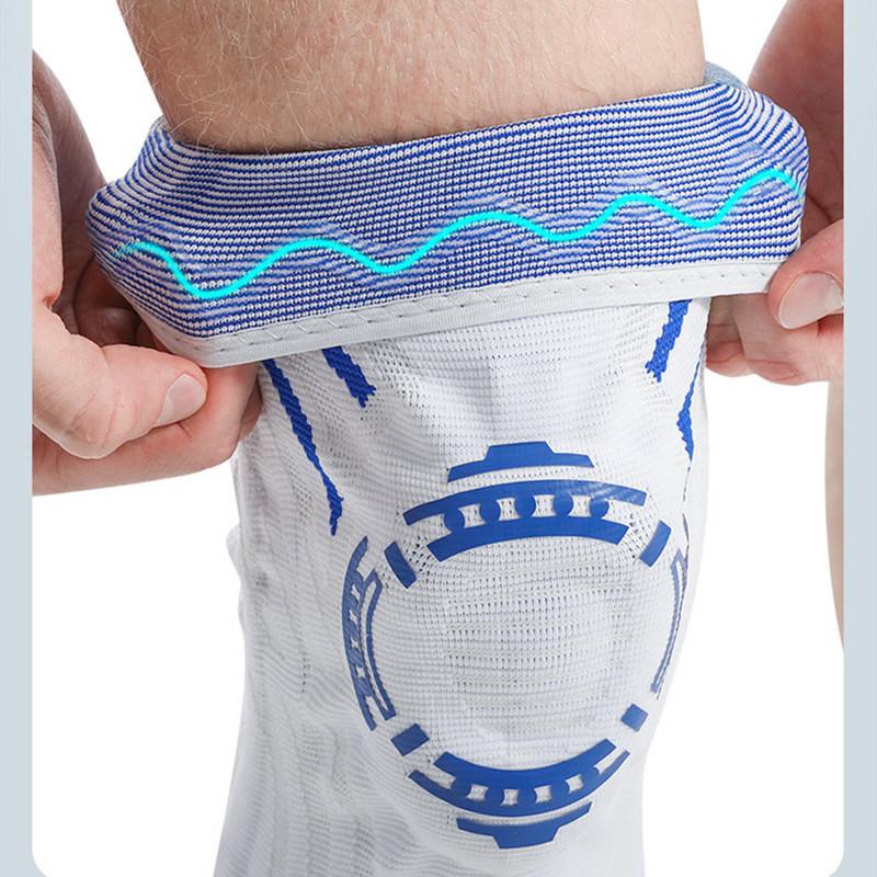 1pc Knee Brace Strap Patella Medial Support Strong Meniscus Silicone Compression Protection Sport Knee Pads Running Basketball