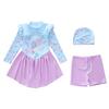 2026 New Girls' One-Piece Swimsuit: Long Sleeve, Sun Protection for Toddlers & Older Girls