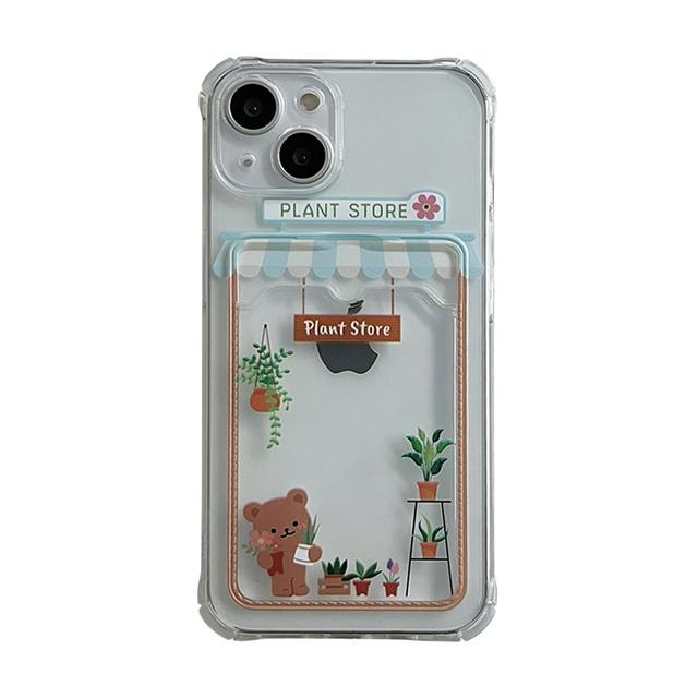 

Чехол-кошелек с розовым цветком для Iphone 13 11 12 Pro Max Xs Xr X 7 8 Plus, противоударный прозрачный мягкий чехол с милым медведем For iPhone 13