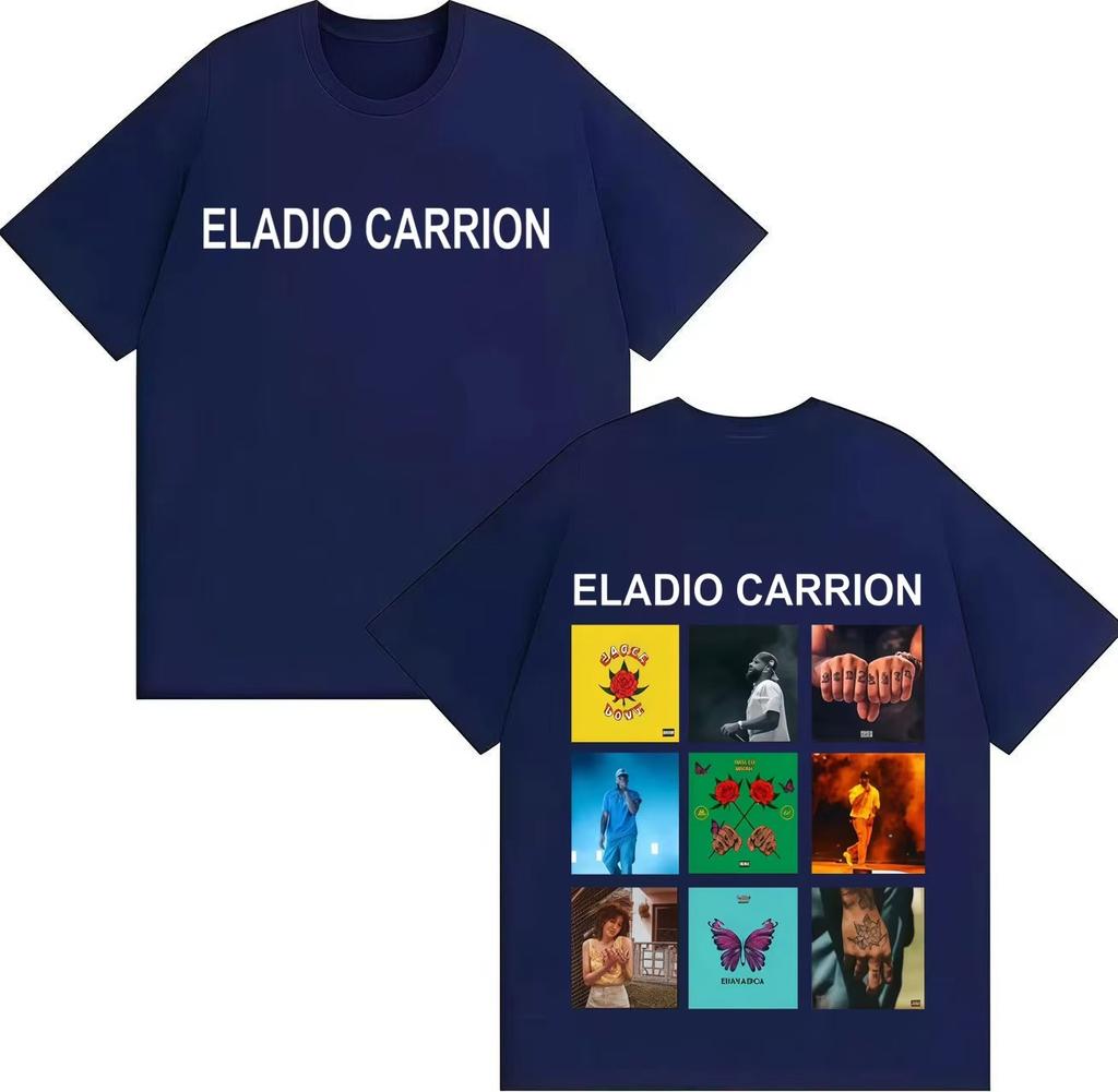 Rapper Eladio Carrion Album Cover Double 2026 Spring Summer Print Harajuku Short Sleeve Toip Mens Tshirt Pop Tee Hot Sale