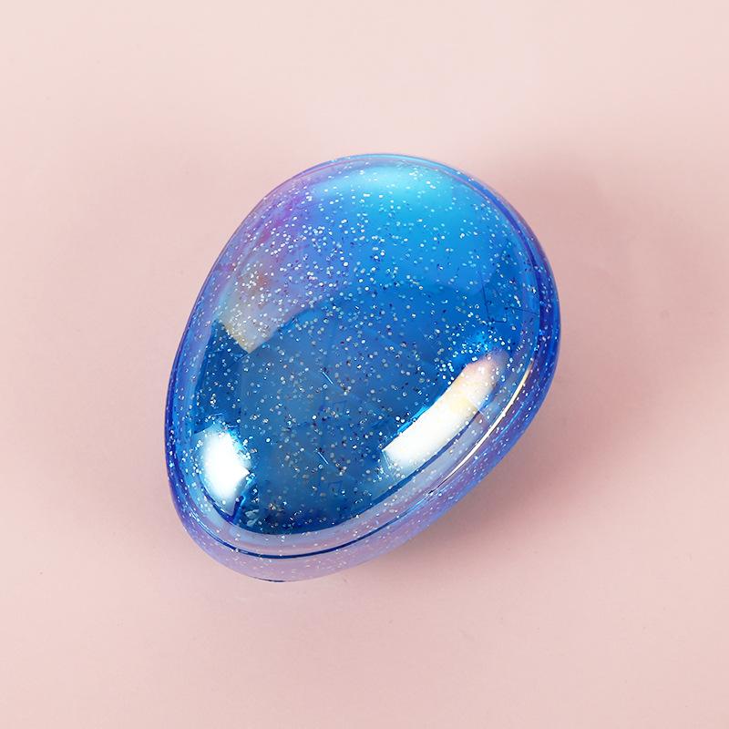 

Мини-пластиковая массажная расческа для волос, яйцо, круглая щетка для волос, мягкая расческа, парикмахерская расческа, портативная массажная расческа для путешествий синий