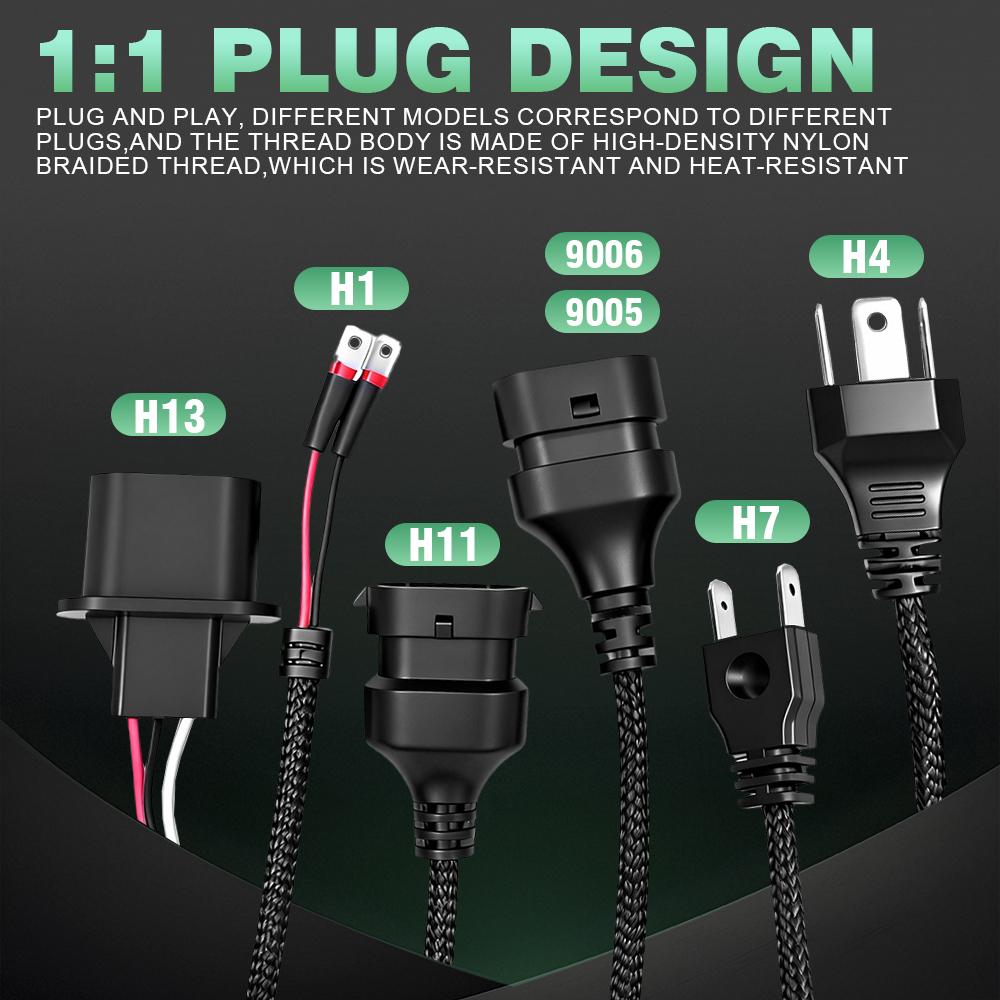 4PCS H7 Canbus LED Headlight High Power Canbus Turbo Lamp with External Drive 6000K Car Light DC12V