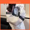 Pu Large Capacity Tote Bag For Women With Color Blocked Pleated Design For Daily Use