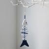 Wooden Hanging Fish Bone Decor Handmade Fish Skeleton Wall Art with Hemp Rope And Beads for Nautical Beach Theme Lake House Room Decor