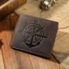 Men's Retro RFID Leather Wallet - Crazy Horse Genuine Leather, Anti-Theft, Embossed Card Holder, US Dollar Large Bill.