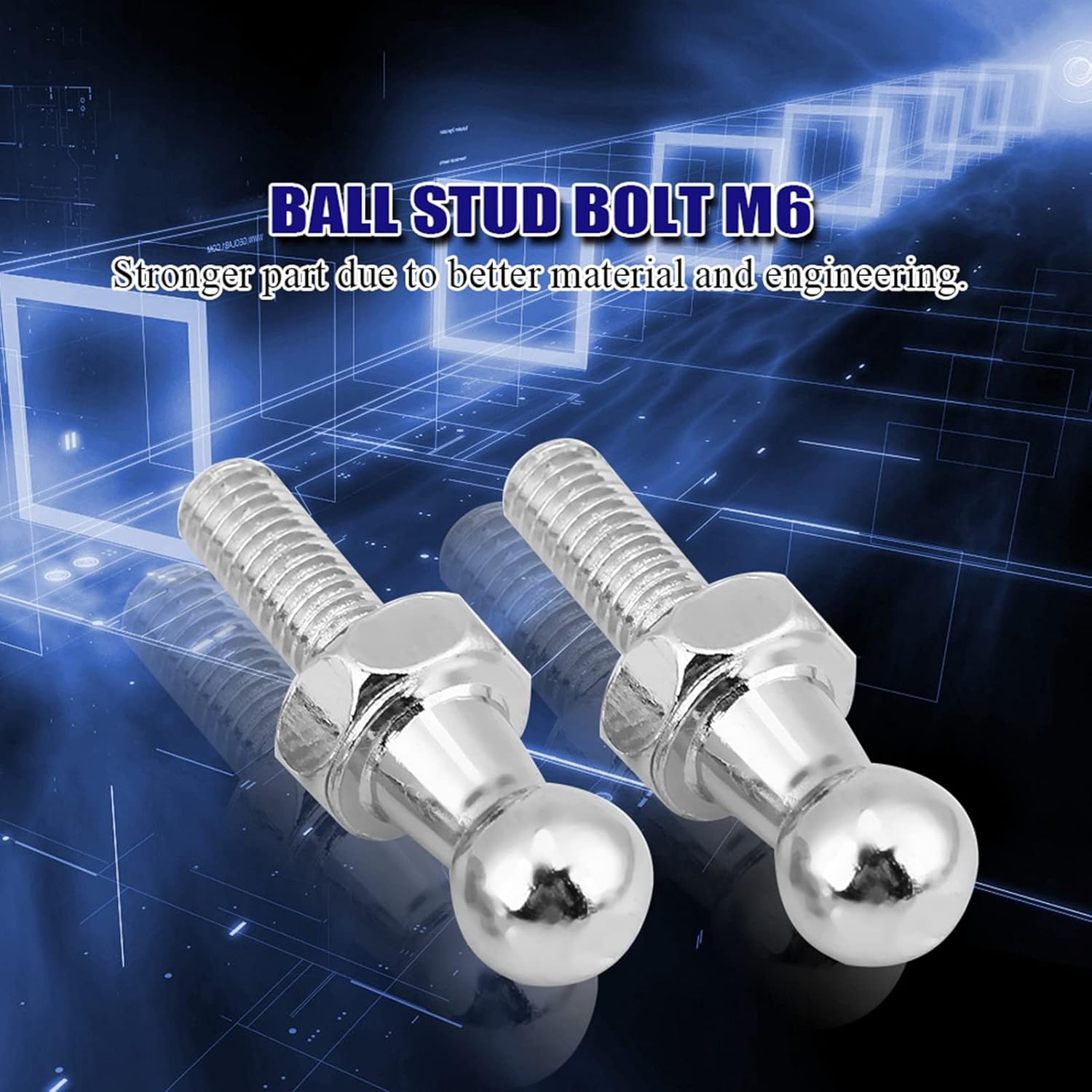 

M6 Ball Stud Bolt for Gas Struts, Stainless Steel, 2 Pieces, Car Iron Ball Ended Bonnet