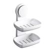 Wall Mounted Soap Dish for Shower Suction Cup Bar Soap Holder Self Draining Removable Sponge Holder for Bathroom Bathtub Kitchen Sink