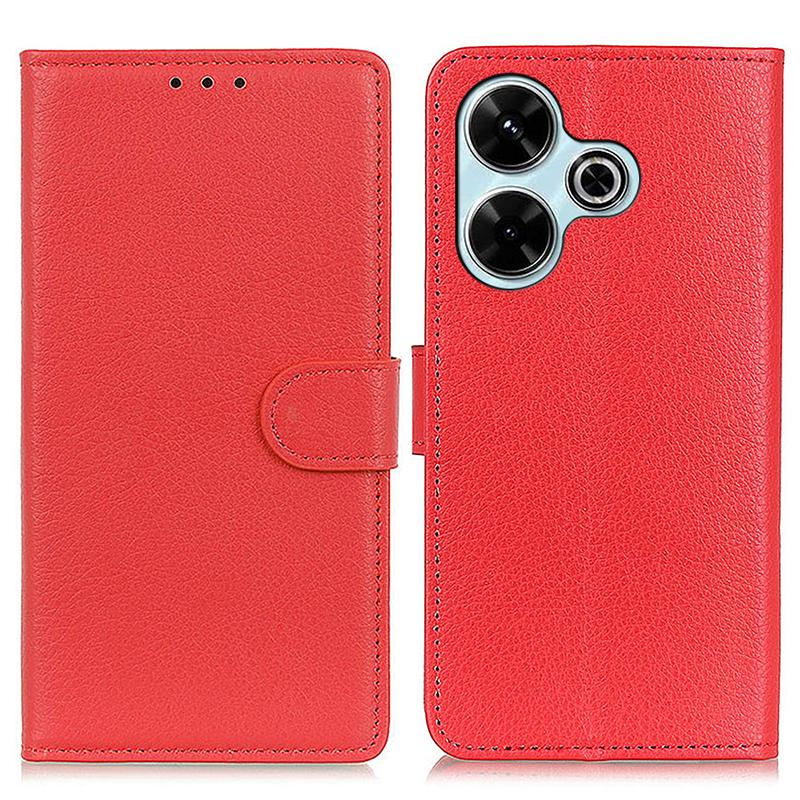 For Xiaomi Redmi 13 5G/13 4G Case Litchi Texture Phone Leather Cover with Wallet Stand