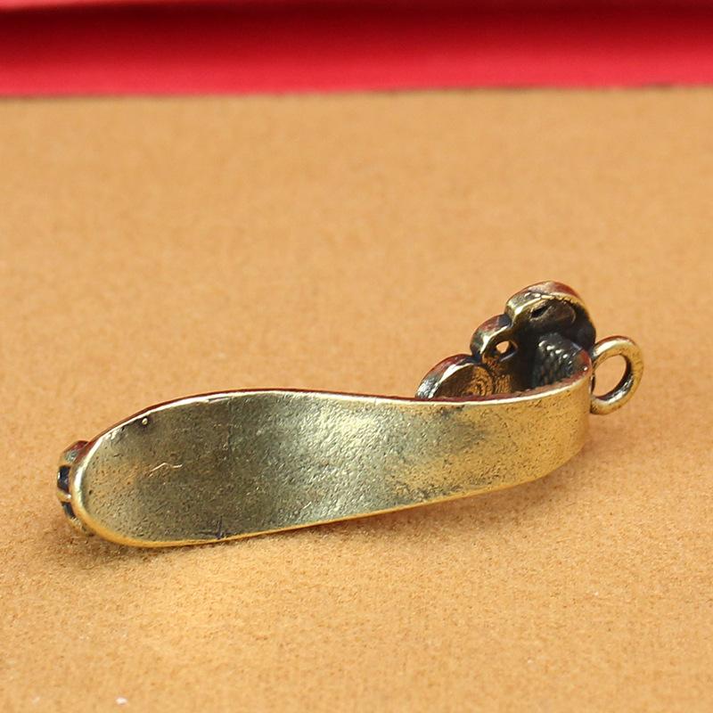 Solid Real Brass Ruyi Pixiu Car Keychain Men's and Women's Portable Auspicious Pendant Key Chain Pendant