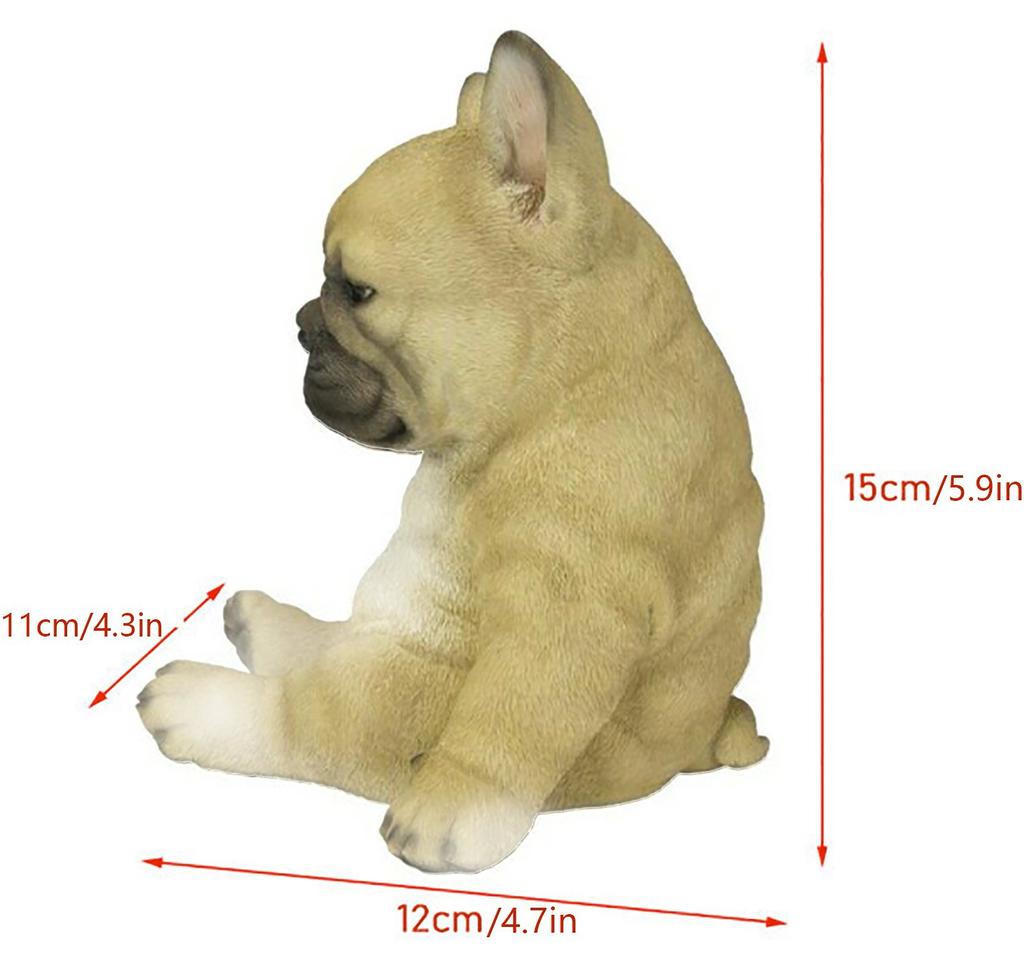Sleepy French-Bulldog Puppy Statue Resin  Sculpture Super Garden Yard Decor