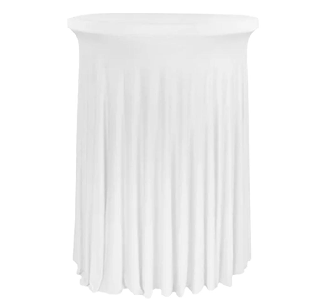 Tablecloth Cover With Skirting, Valves For Cocktail Bar Table 80 Cm White