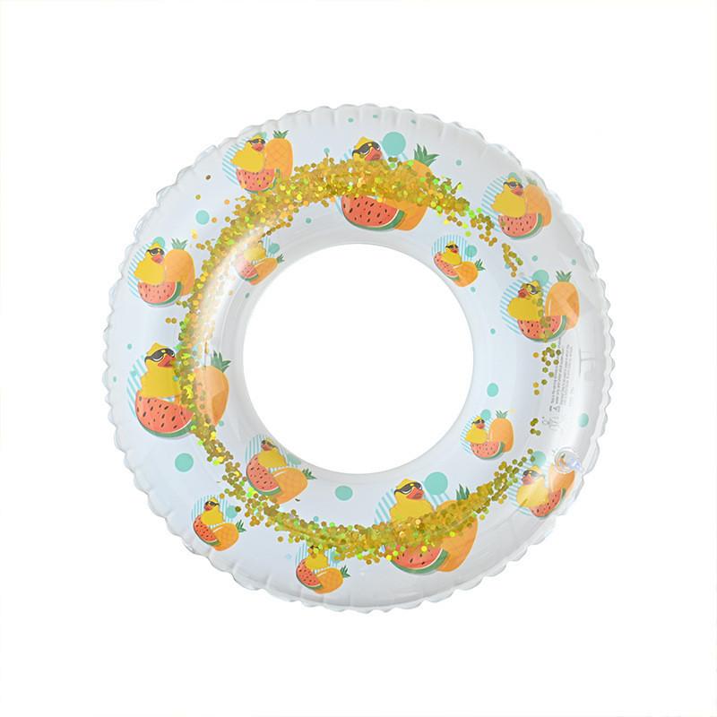 And Adult Childrens Swimming Circle Thickened Sequin Cartoon Fruit Pattern Duck