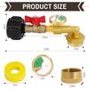 Propane filling adapter for 1-pound propane tanks, QCC1 propane adapter, 20-pound to 1-pound converter with pressure gauge valve.