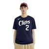 Nike City Edition Los Angeles Clippers Kawhi Leonard Crew Neck Letter Short Sleeve T-Shirt Men T-Shirts Navy-Blue FN1217-427