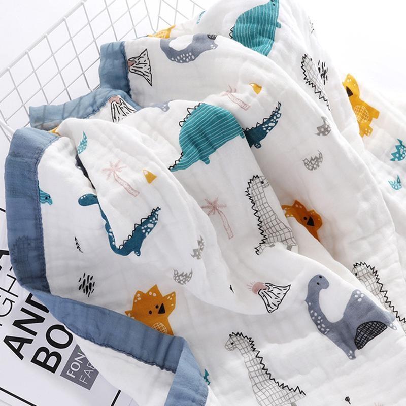 Baumwoll-Babydecken Neugeborene 6-lagige Musselin-Baumwollgaze Weiche Saugfähige Pucktücher Baby für Betten Duschtuch