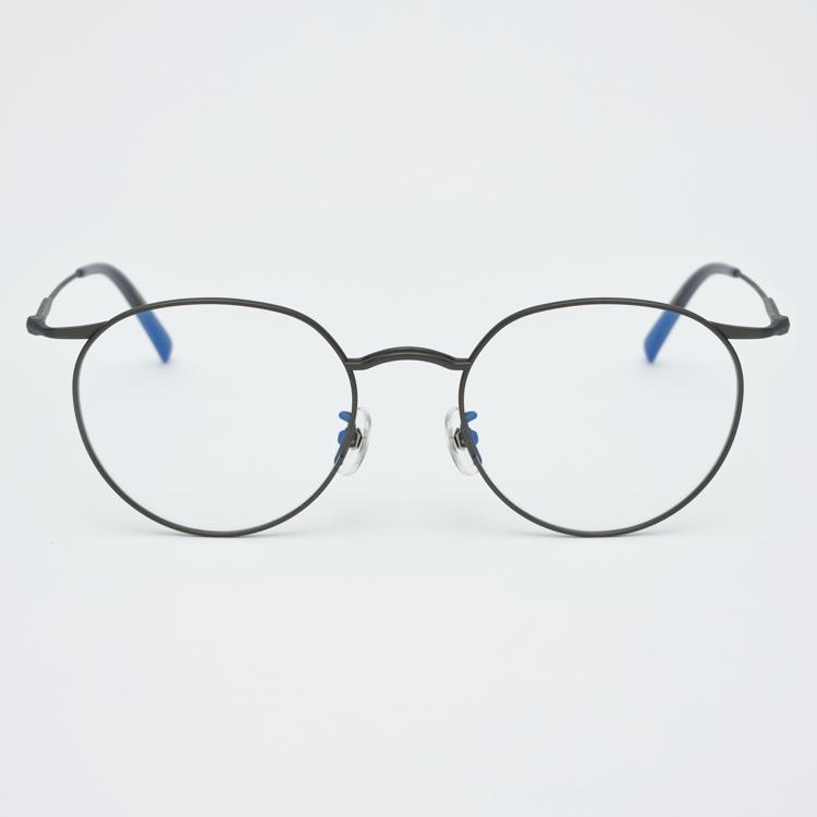 Alloaiweeo [Illusionist] Oversized Round Titanium Gray Eyeglass Frames Il8404 1010M