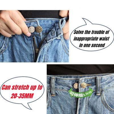 1/4/8 Stück Abnehmbare Jeans Taillenverstellung Schnalle Metallknopf Erweiterung für DIY Hosen Jeans Kostenloses Nähen Taillenerweiterungen Knöpfe