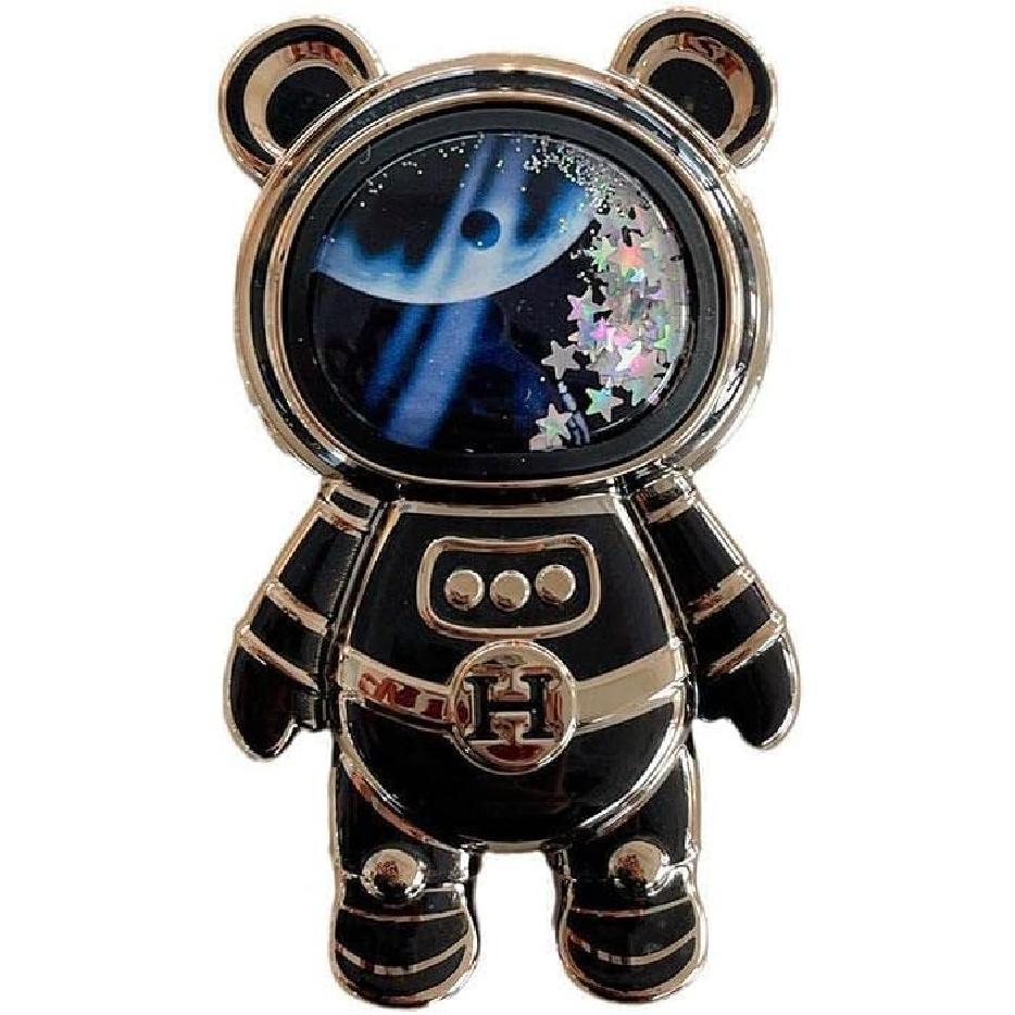 1Pc Black Cute Phone,Cell Phone Astronaut Hidden Kickstand for Desk,Astronaut Phone Holder,Adjustable Tablet Phone Ring Stand with 3D Moving Star