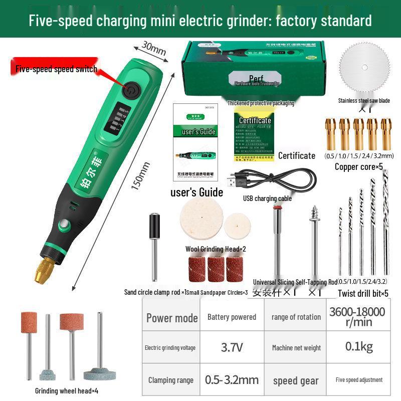 Mini-Hand-Elektroschleifer für Holzschnitzerei, Jade-Politur & Gravur