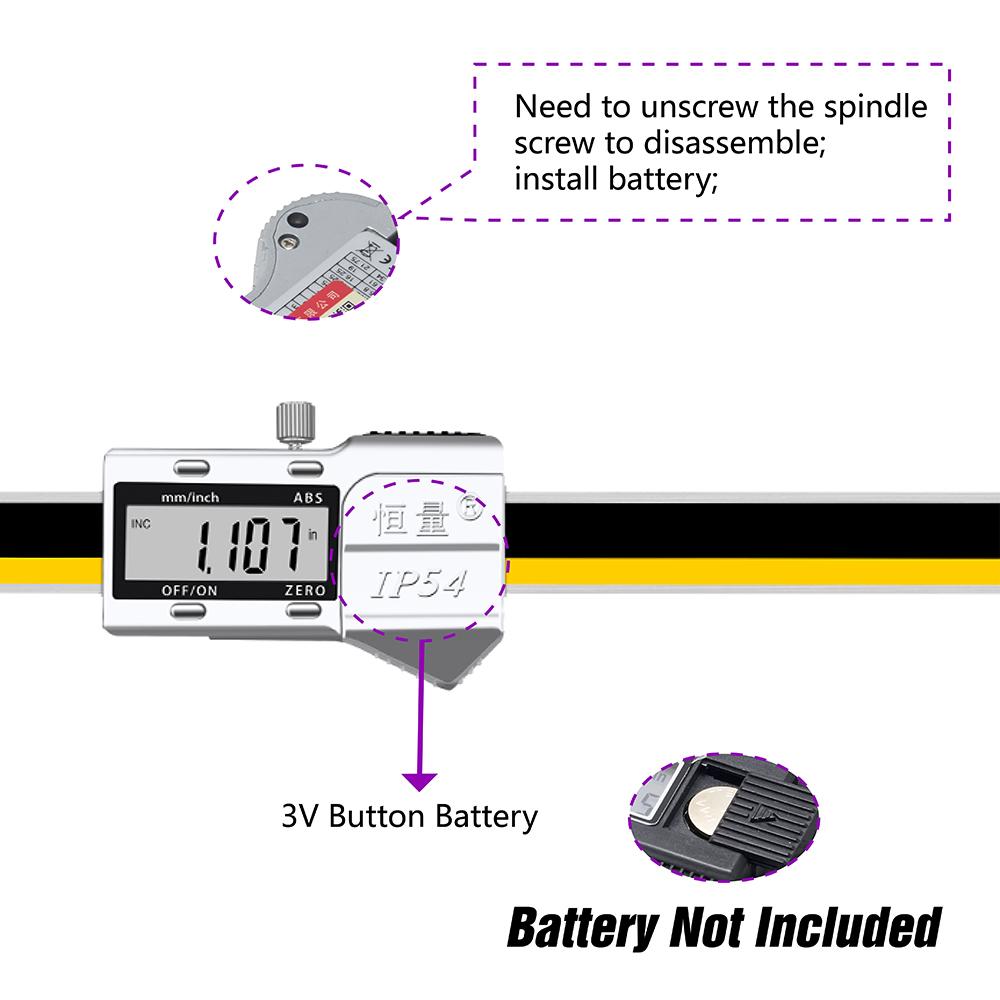 Digital Display Depth Caliper Electronic Thin Rod Depth Gauge Small Hole Depth Measurement Ruler 0-30mm 0-350mm 0-100mm 0-150mm
