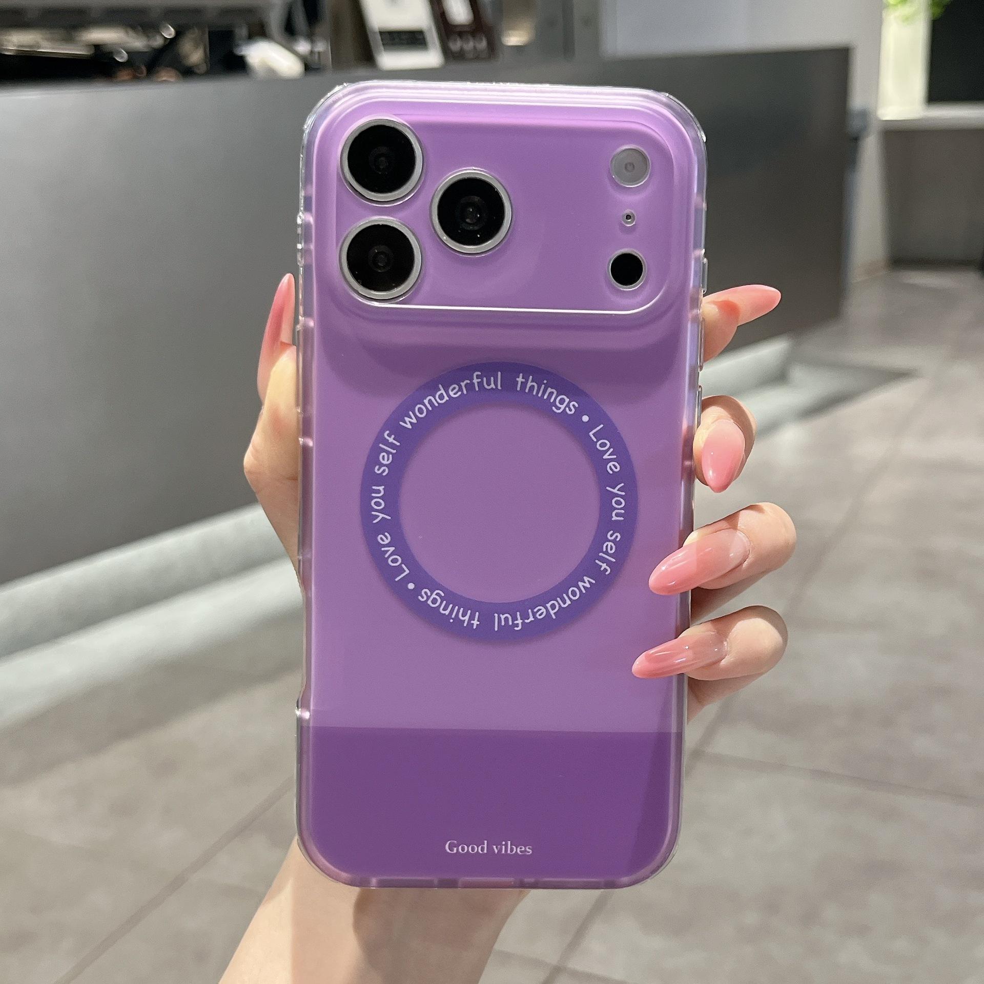 

Korean Style Color-Block Case for iPhone 17 Pro Max & Apple 16: 14/15 Double Layer IMD with Precision Cutouts 17 Pro Max