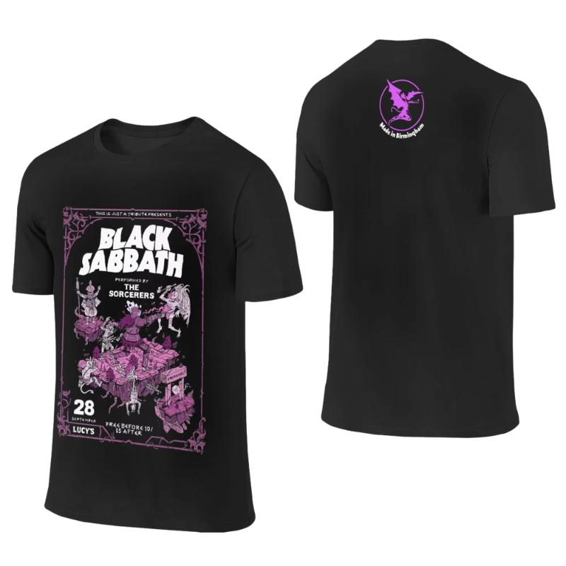 Vintage Black Sabbath and Ozzy Osbourne Back To The Beginning T-Shirts for Men Round Neck Cotton T Shirts Tees Tops