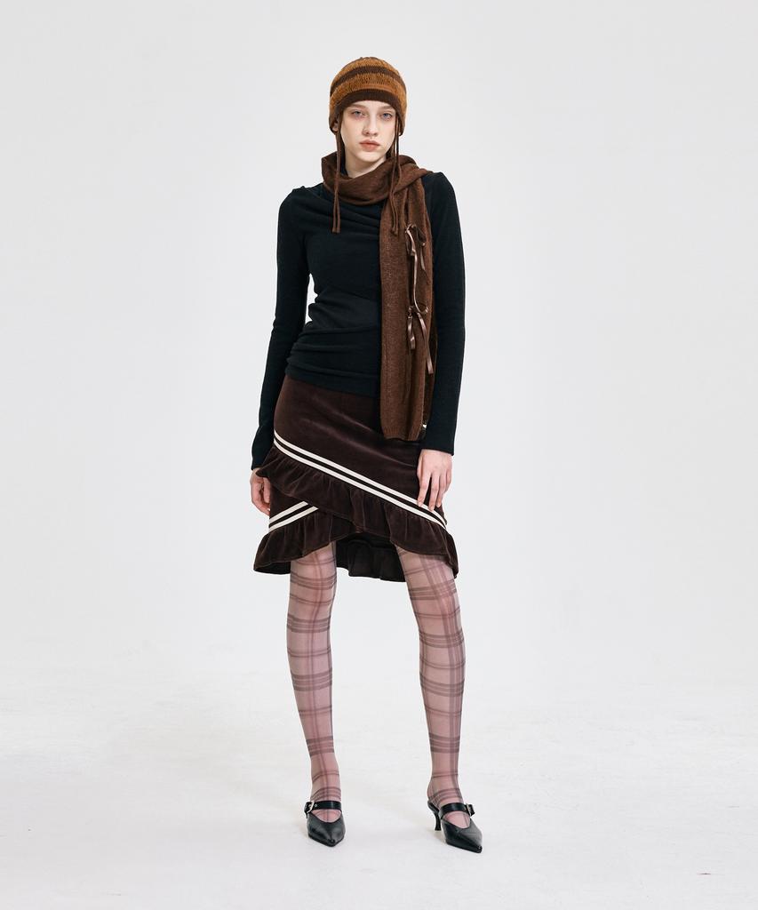 Kimjisu Ribbon Tied Beanie _ Brown