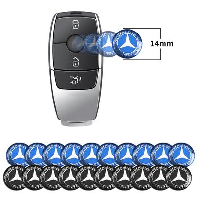 Naklejki z emblematem na kluczyk samochodowy 14 mm Akcesoria Do Mercedes Benz AMG Klasa E S C A B GLE GLS CLS GLC CLA GLA GLK GLB W205 W206 W221
