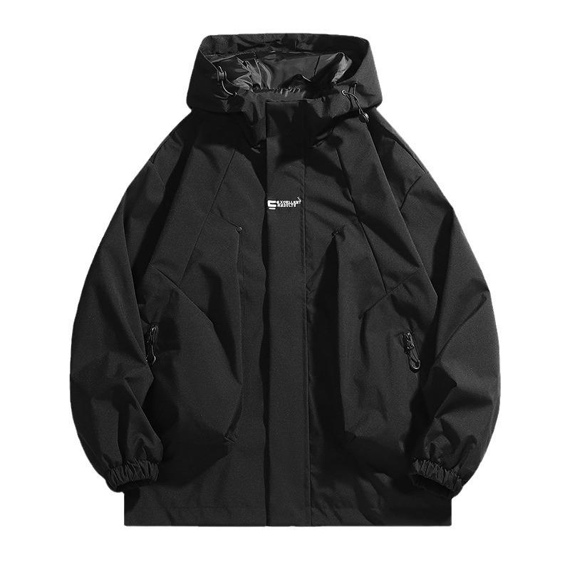 Bunda Pánska Jarná Nový Trend Značková Vyšívaná Vetruvzdorná Bunda s Kapucňou Pár Outdoorová Voľná Ležérna Bunda